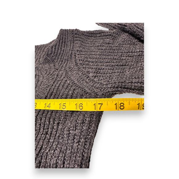 Merona Charcoal Ribbed Waffle Knit Sweater With Scoop Neck Size XS - Picture 9 of 9